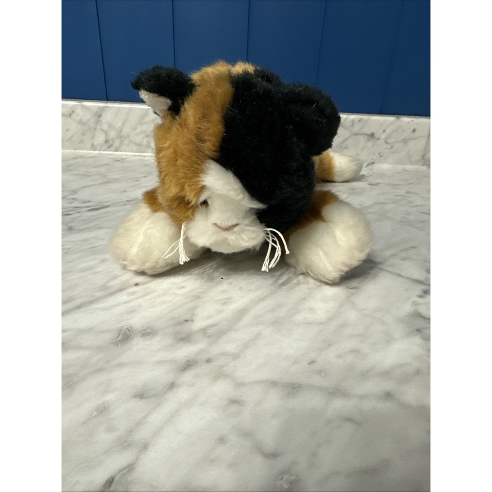 Calico Cat Realistic Kitten GREEN EYES Bearington Plush CALLIE Soft Kitty 14" - Picture 3 of 16